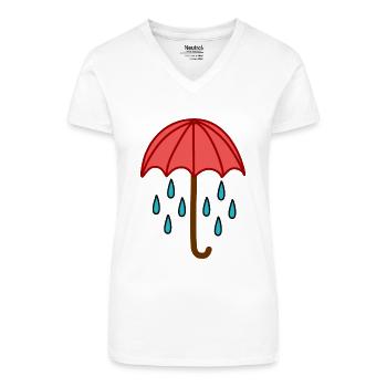 Raindrops under the umbrella - Organic Women's V-Neck T-Shirt - white - Front