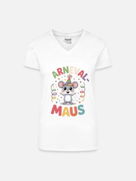 Karnevalsmaus Karneval Köln Kölner Karnevals Maus - Bio Frauen T-Shirt mit V-Ausschnitt - Weiß
