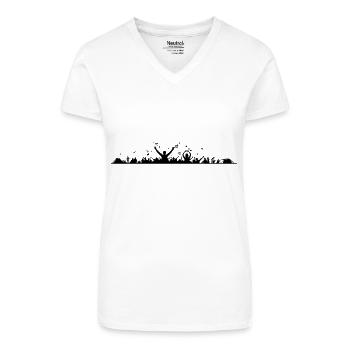 Musik - Menschen Festival - Bio Frauen T-Shirt mit V-Ausschnitt - Weiß - Vorne