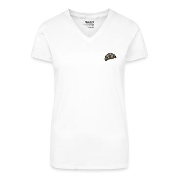Croissant - Økologisk T-shirt med V-hals til damer - hvid - Foran