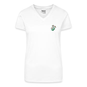 Pâquerette - T-shirt bio col V Femme - blanc - Devant