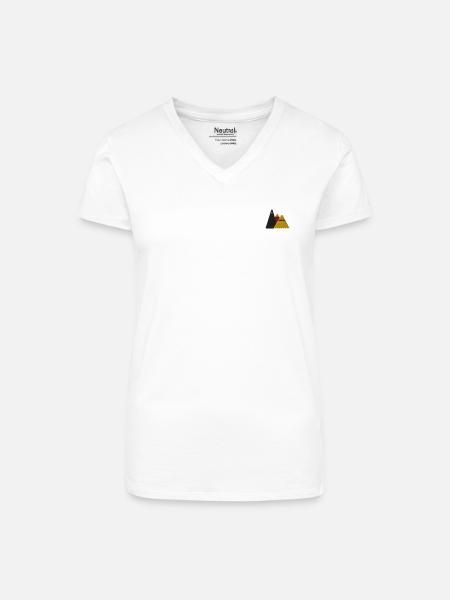Mountains - Bio Frauen T-Shirt mit V-Ausschnitt - Weiß