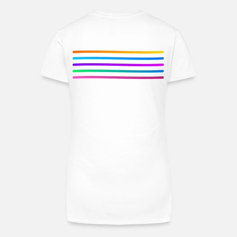 Rainbow Stripe Pattern - Organic Women's V-Neck T-Shirt - white