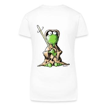 Jedi Frog - Organic Women's V-Neck T-Shirt - white - Back