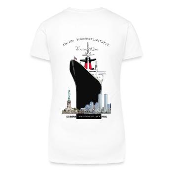 LINER FRANCE NEW YORK Louis RUNEMBERG © Adagp - Organic Women's V-Neck T-Shirt - white - Back