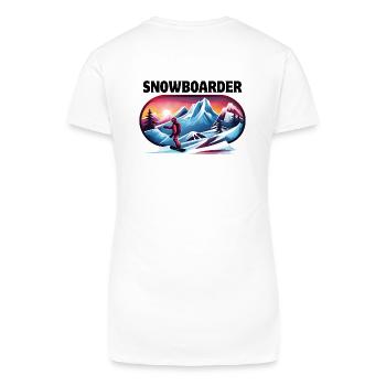 ski, snowboard, station de ski, snowboarder - T-shirt bio col V Femme - blanc - Dos