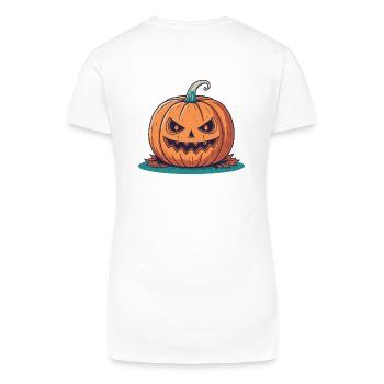 Karikatur Kürbis - Bio Frauen T-Shirt mit V-Ausschnitt - Weiß - Hinten