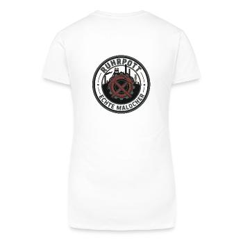 Ruhrpott Echte Malocher Patch - Bio Frauen T-Shirt mit V-Ausschnitt - Weiß - Hinten