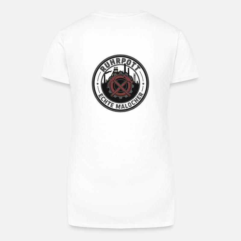 Ruhrpott Echte Malocher Patch - Bio Frauen T-Shirt mit V-Ausschnitt - Weiß