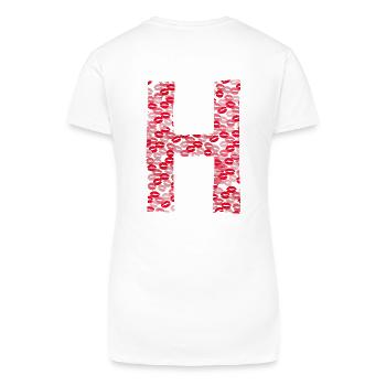 Lettre H - tshirt bisous - T-shirt bio col V Femme - blanc - Dos