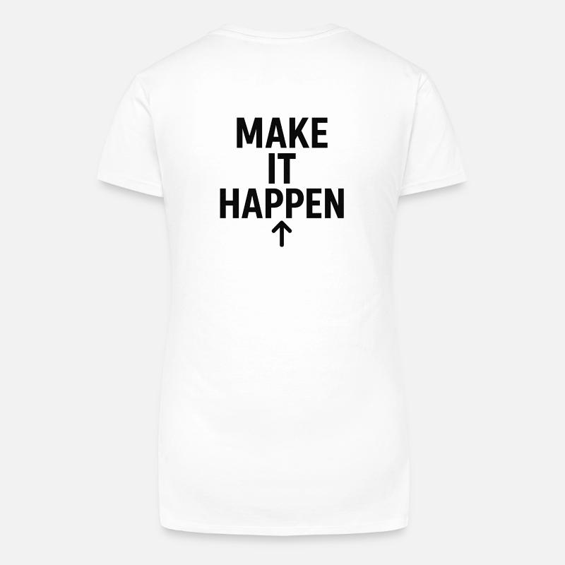 Faites-le arriver Flèche vers le haut - T-shirt bio col V Femme - blanc