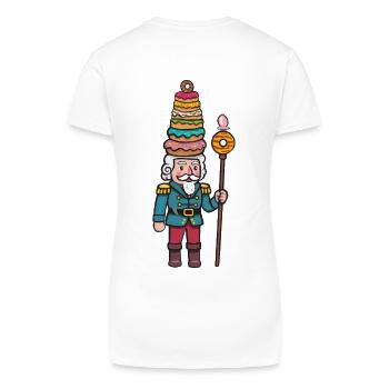 Donut-Cracker Nussknacker - Bio Frauen T-Shirt mit V-Ausschnitt - Weiß - Hinten