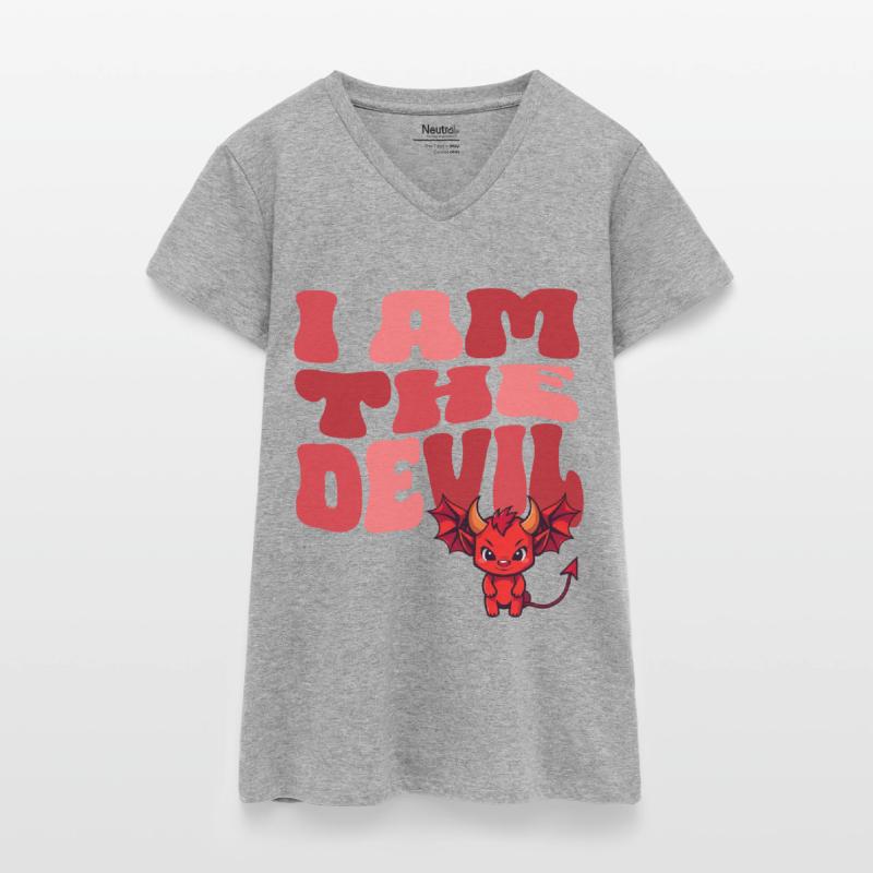 Devil Little Devil Devil Devil Woman Devil Guy Organic Women's V-Neck T-Shirt