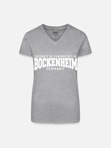 Frankfurt bockenheim - Bio Frauen T-Shirt mit V-Ausschnitt - Grau meliert