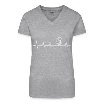 Ich liebe West Coast Swing - Bio Frauen T-Shirt mit V-Ausschnitt - Grau meliert - Vorne