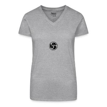 triskelion - Bio Frauen T-Shirt mit V-Ausschnitt - Grau meliert - Vorne
