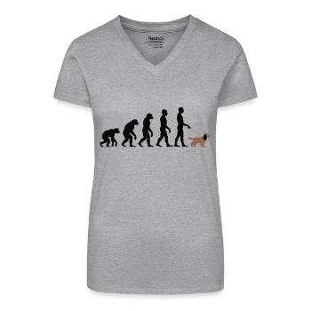 Cocker Spaniel - Bio Frauen T-Shirt mit V-Ausschnitt - Grau meliert - Vorne