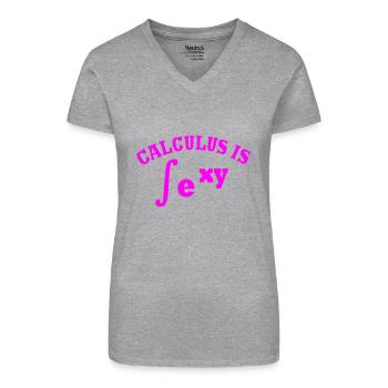 Matematik matematik - Økologisk T-shirt med V-hals til damer - grå meleret - Foran