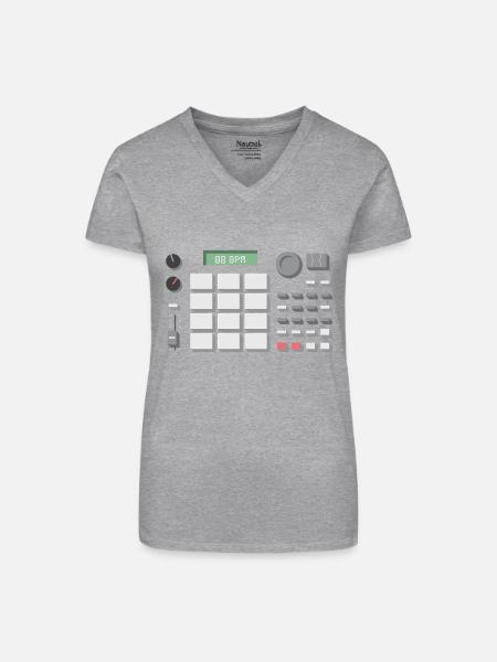 88 BPM MPC 500 - Bio Frauen T-Shirt mit V-Ausschnitt - Grau meliert