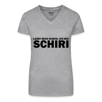 schiri - Bio Frauen T-Shirt mit V-Ausschnitt - Grau meliert - Vorne