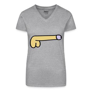 symbol dick - Organic Women's V-Neck T-Shirt - heather grey - Front