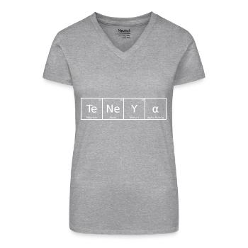 Teneya Nom Prénom Chimie Tableau périodique Éléments - T-shirt bio col V Femme - gris chiné - Devant