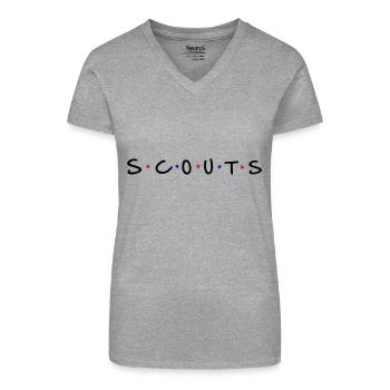 Scouts - T-shirt bio col V Femme - gris chiné - Devant