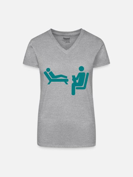 Psychologe - Bio Frauen T-Shirt mit V-Ausschnitt - Grau meliert