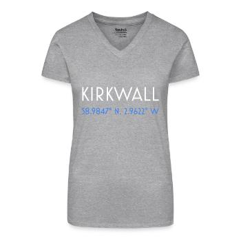 Kirkwall Orkney minimalist coordinates - Organic Women's V-Neck T-Shirt - heather grey - Front