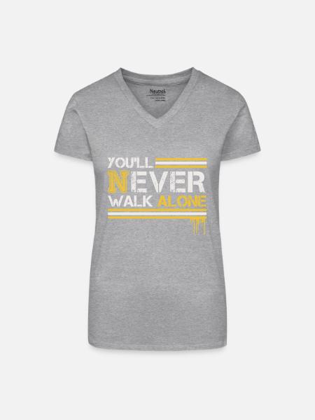 Dortmund Schwarz Gelb - Bio Frauen T-Shirt mit V-Ausschnitt - Grau meliert