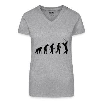 GOLF EVOLUTION - Bio Frauen T-Shirt mit V-Ausschnitt - Grau meliert - Vorne