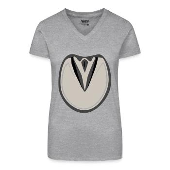 Huf Pferd für Hufpfleger - Bio Frauen T-Shirt mit V-Ausschnitt - Grau meliert - Vorne