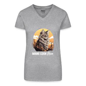 Maine Coon - Organic Women's V-Neck T-Shirt - heather grey - Front