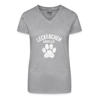 Hunde Hundebesitzer Hundehalter Hundeschule Spruch - Bio Frauen T-Shirt mit V-Ausschnitt - Grau meliert - Vorne