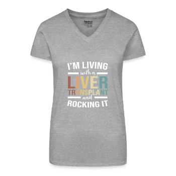 Organ Donor Liver Organ Donor Liver Donation - Organic Women's V-Neck T-Shirt - heather grey - Front