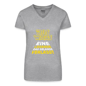 Das Wars - Eine Legende das Gelände verlässt - Bio Frauen T-Shirt mit V-Ausschnitt - Grau meliert - Vorne