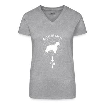 Welsh Springer Spaniel Dog Gift T-Shirt - Organic Women's V-Neck T-Shirt - heather grey - Front