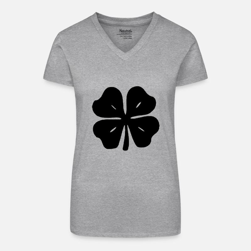 cloverleaf - Organic Women's V-Neck T-Shirt - heather grey