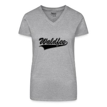Waldfee - Bio Frauen T-Shirt mit V-Ausschnitt - Grau meliert - Vorne