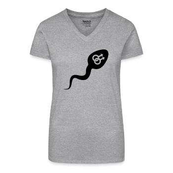 Sperm sperm homosexual - Organic Women's V-Neck T-Shirt - heather grey - Front