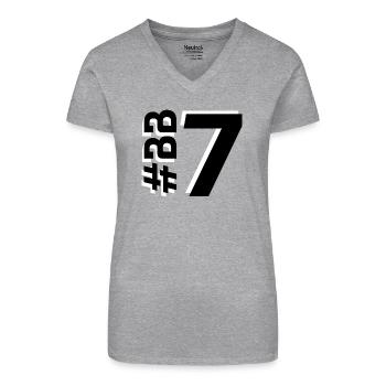 BB7-KARTON - Bio Frauen T-Shirt mit V-Ausschnitt - Grau meliert - Vorne