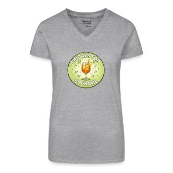 Freitags Cocktail Retro-Design - Bio Frauen T-Shirt mit V-Ausschnitt - Grau meliert - Vorne