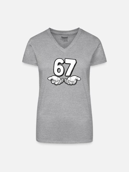 Six Seven Trend - Bio Frauen T-Shirt mit V-Ausschnitt - Grau meliert