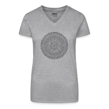 Enigma - Mandala made with Love - Organic Women's V-Neck T-Shirt - heather grey - Front
