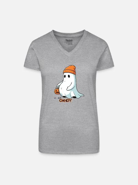 soo much Candy - Bio Frauen T-Shirt mit V-Ausschnitt - Grau meliert