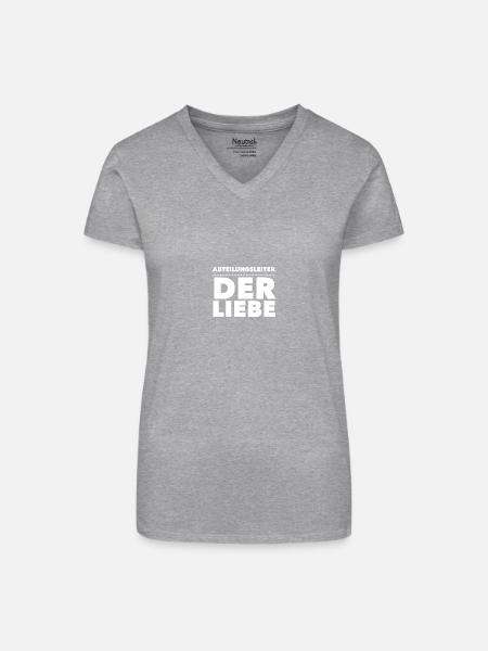 Abteilungsleiter der Liebe k.i.z. - Bio Frauen T-Shirt mit V-Ausschnitt - Grau meliert