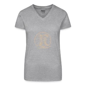 Stetson und Boots Western Country Line Dance - Bio Frauen T-Shirt mit V-Ausschnitt - Grau meliert - Vorne