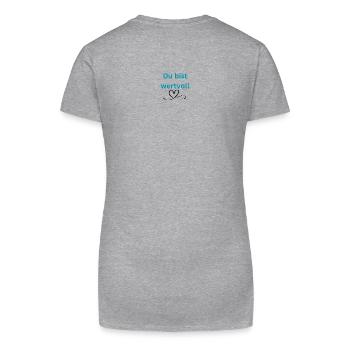 LIEBEVOLL wertvoll - Bio Frauen T-Shirt mit V-Ausschnitt - Grau meliert - Hinten
