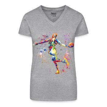 Basketballer - Basketball - SlamDunk - Bio Frauen T-Shirt mit V-Ausschnitt -  - Vorne