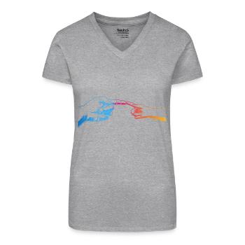 father and daughter - Organic Women's V-Neck T-Shirt - black - Front